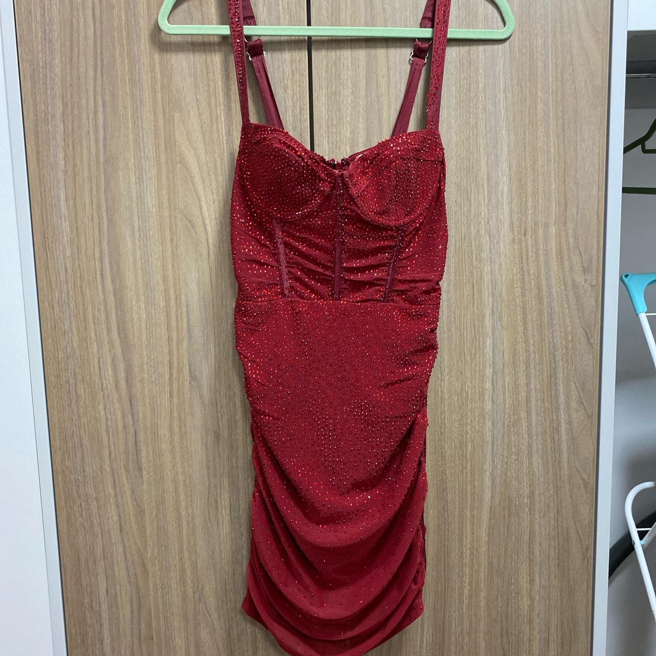 Oh Polly After Hours mesh embellished red - Main Image