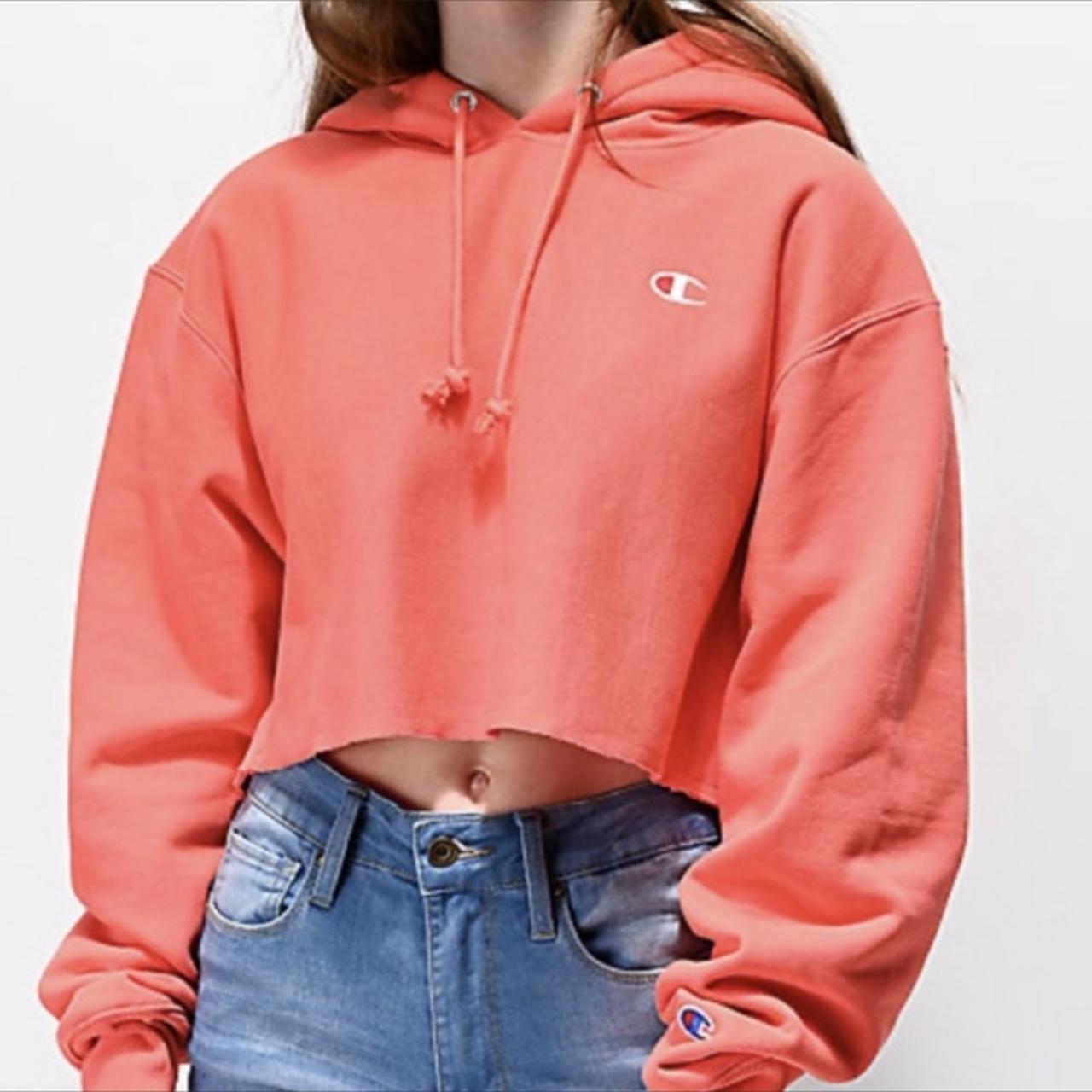 Champion cropped store red hoodie