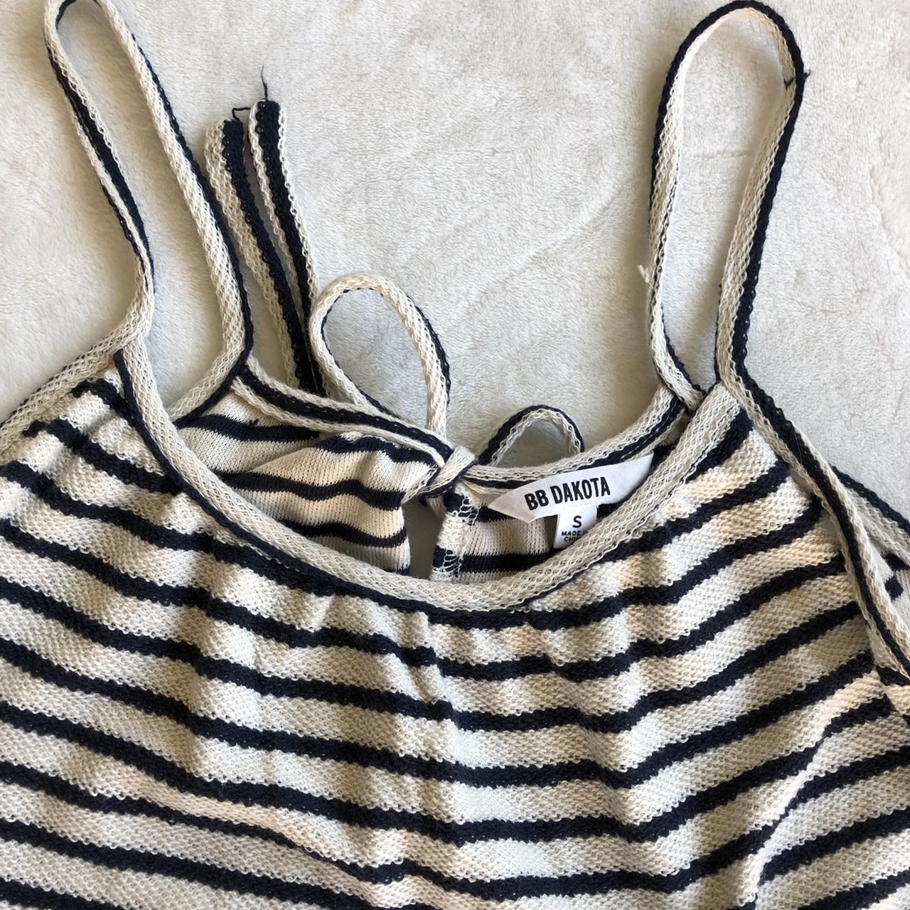 Nwt Bb Dakota Open Back Tank Top. Navy Blue And - Depop