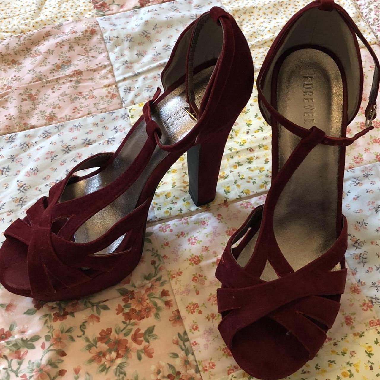 Maroon heels sale forever 21