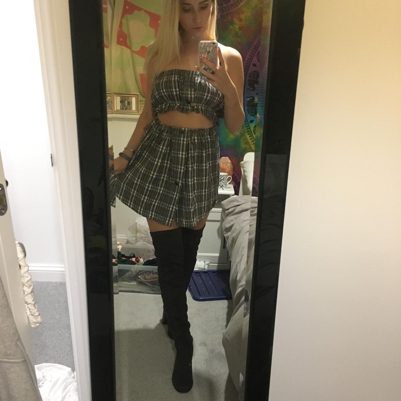 Gorgeous checked vintage two piece Clueless vibes as... - Depop