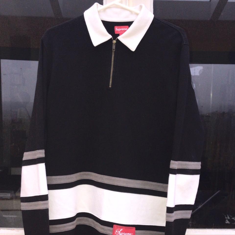 Supreme half zip rugby/polo style long sleeve.... - Depop