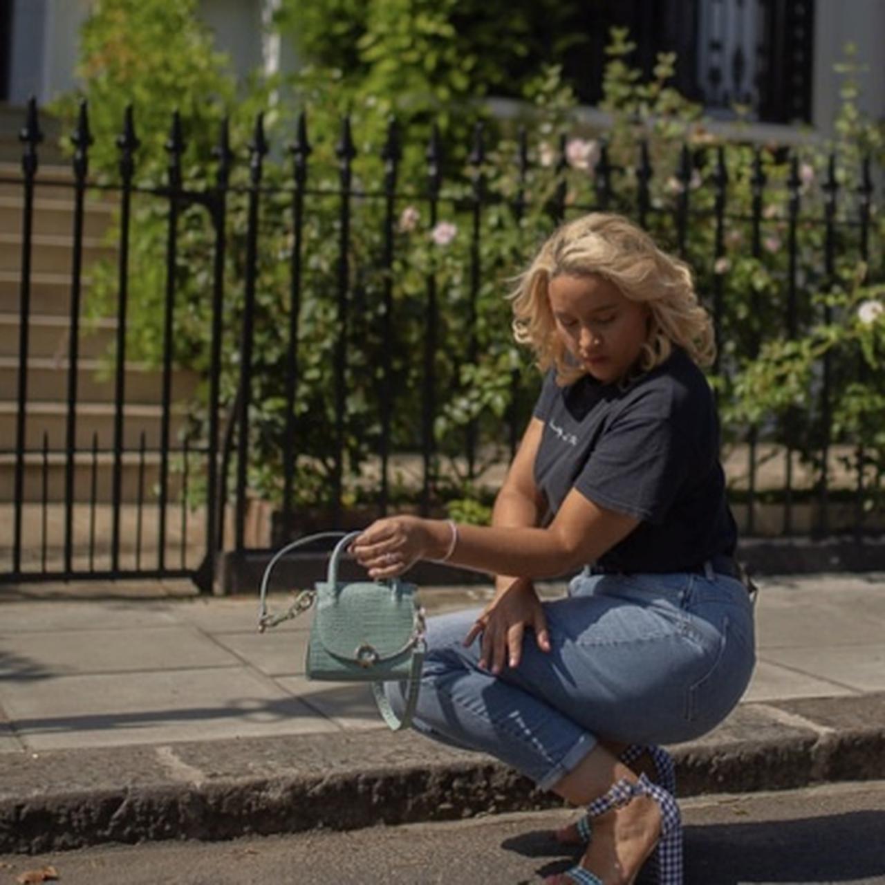 Topshop Mint green mini Bag crocodile print crossbody