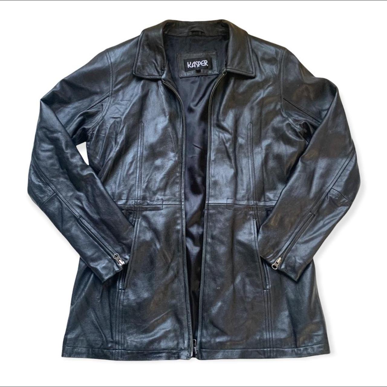 kasper leather jacket