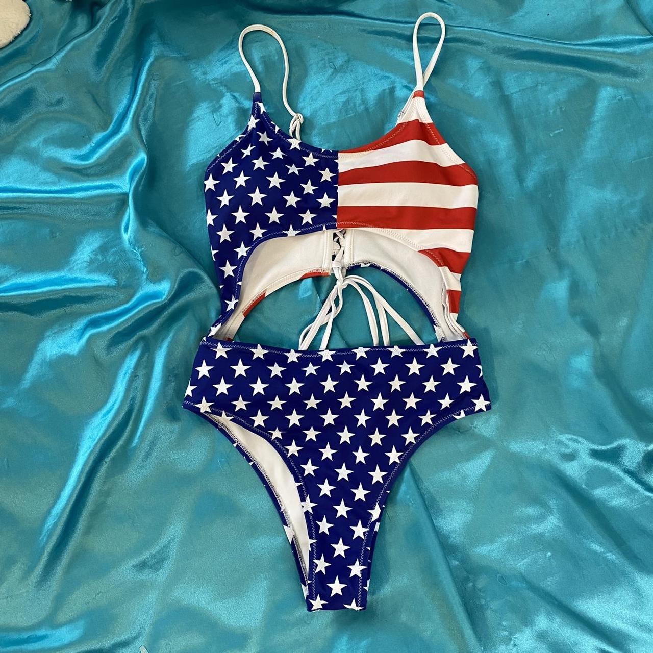 One Piece Swimsuit. 4th of July themed, American... - Depop