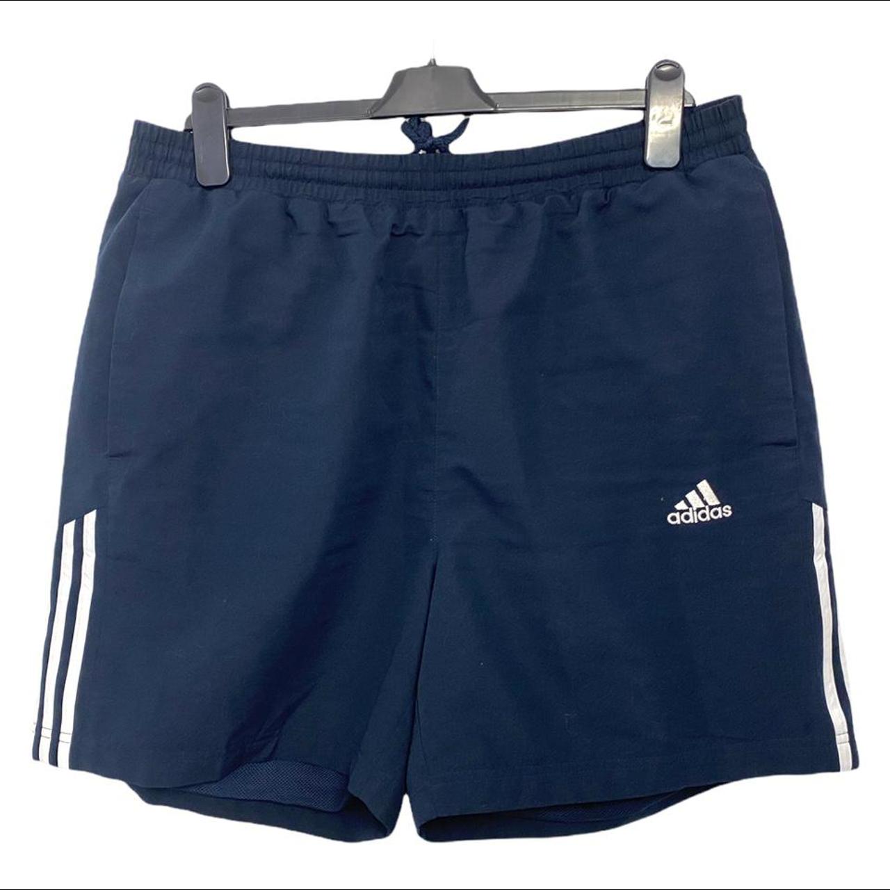 ADIDAS shorts XL 36 waist Navy Classic 3 Strip... - Depop