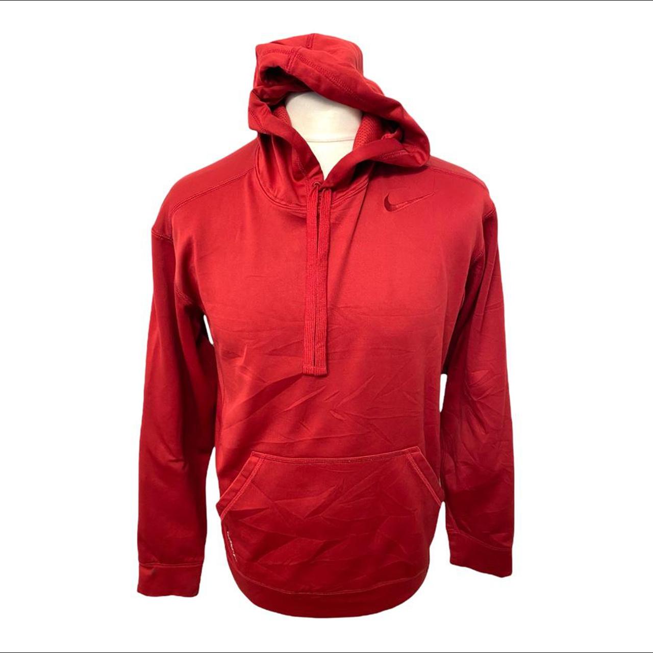 NIKE THERMAL FIT Red Medium Hoodie Long Sleeved... Depop