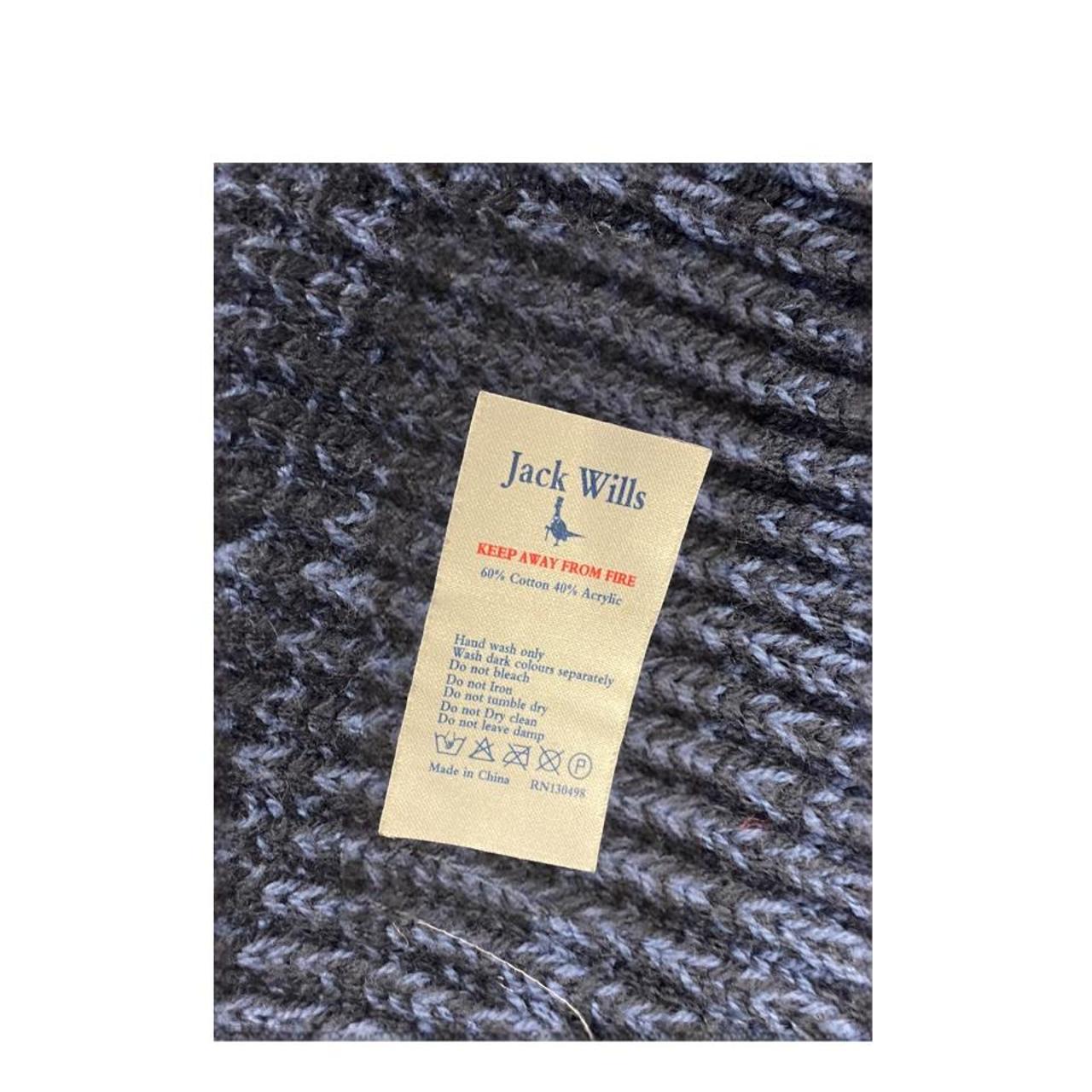Jack Wills Men's Grey and Navy Scarfwraps Depop