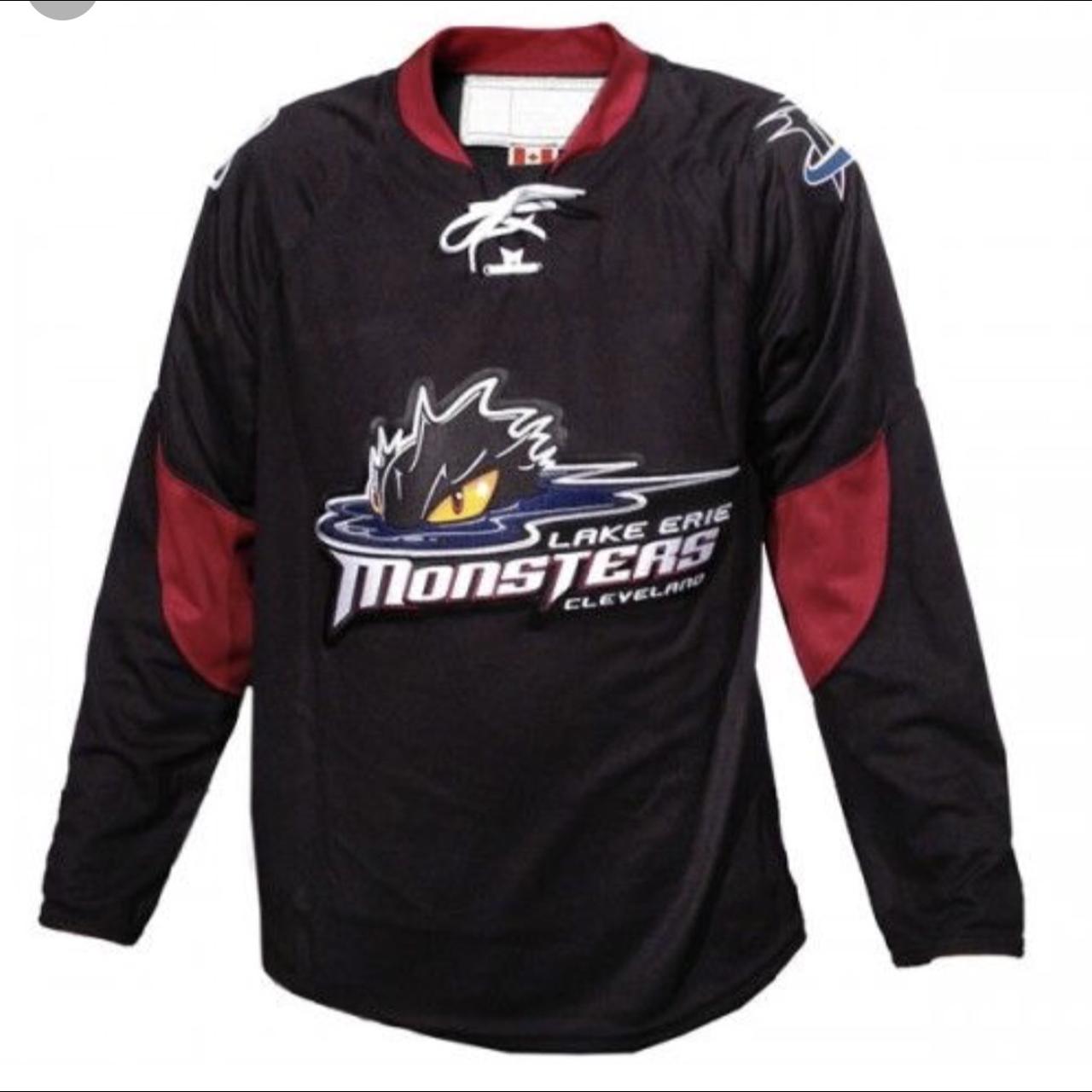 Nice CCM AHL Lake Erie Monsters Sewn Jersey - Black - Size Youth Large/XL