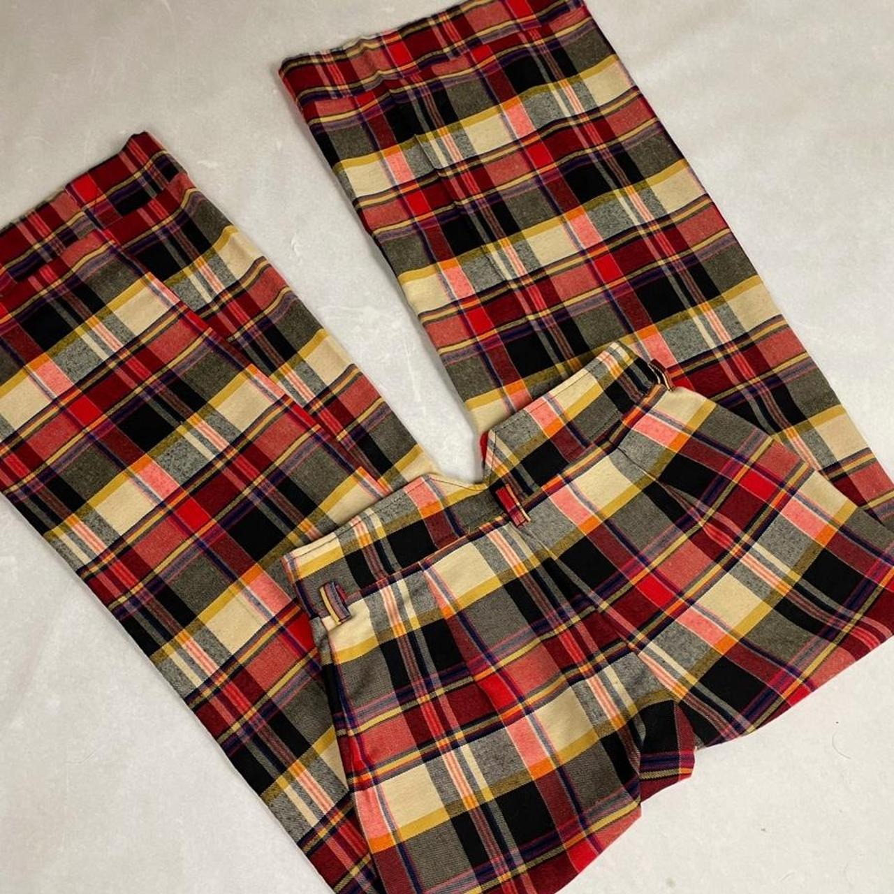 Yellow black red plaid hot sale pants