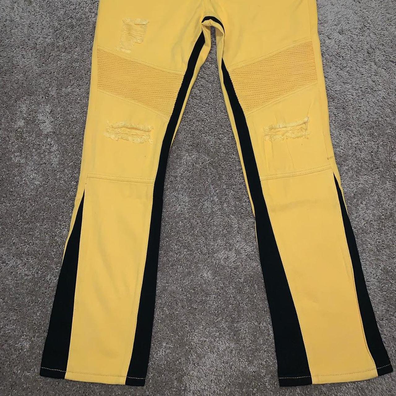 Boohoo Men's Yellow and Black Jeans | Depop