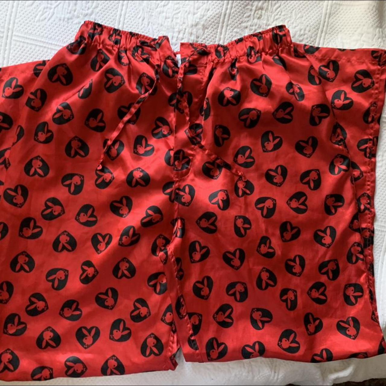 Playboy Women's Red and Black Joggers-tracksuits | Depop