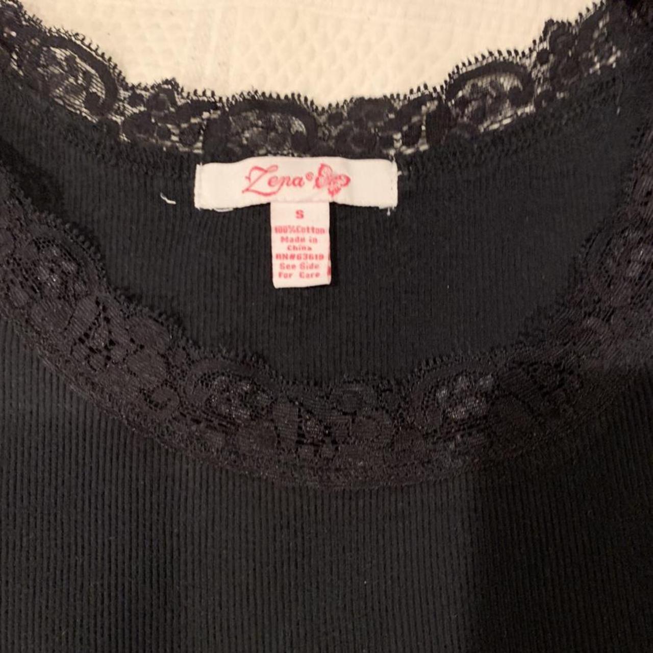 Zena black lace top Labeled size L Message me w... - Depop