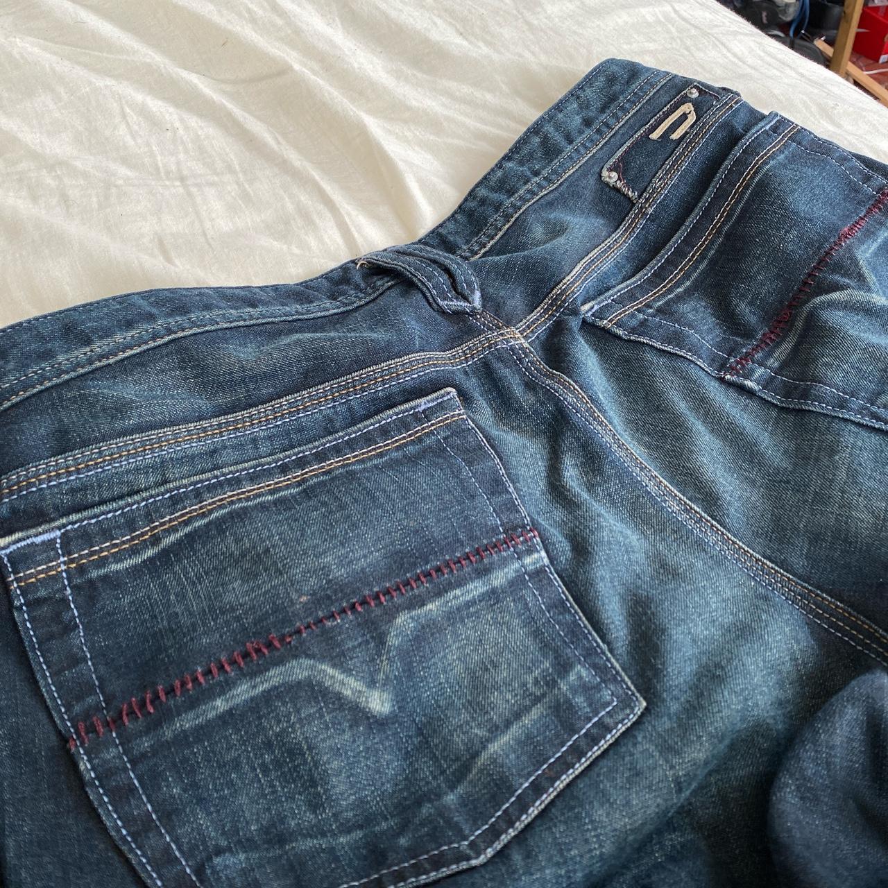 Diesel jeans baggy bootleg fit in dark blue denim... - Depop