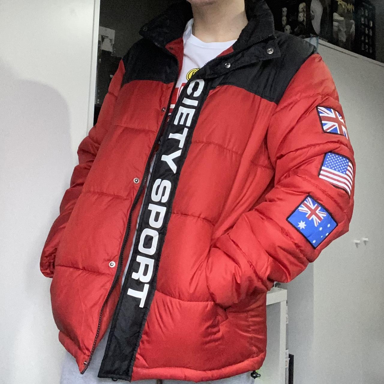 Society Sport Red and Black Puffer Size is