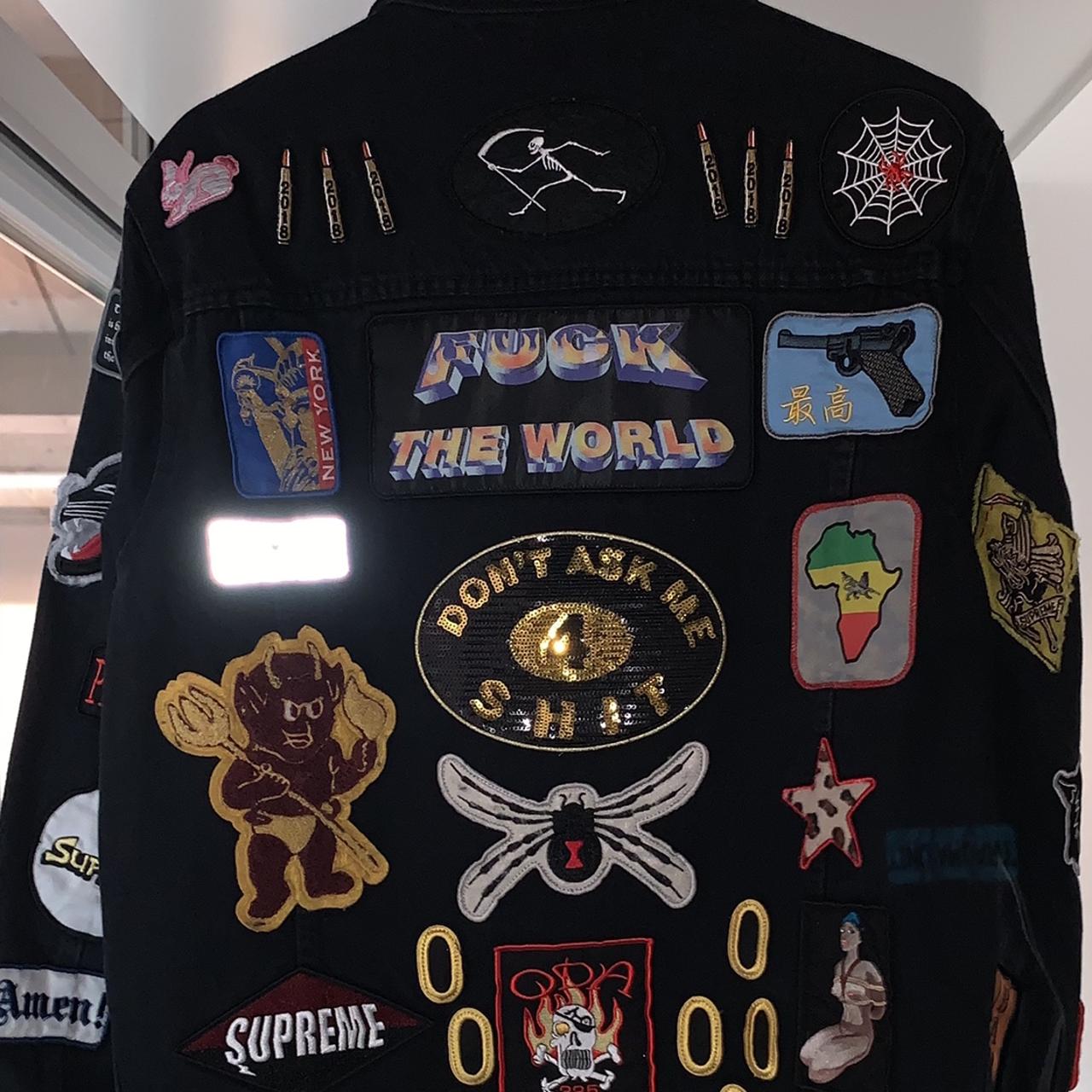 Supreme patches denim trucker jacket Color: | Depop