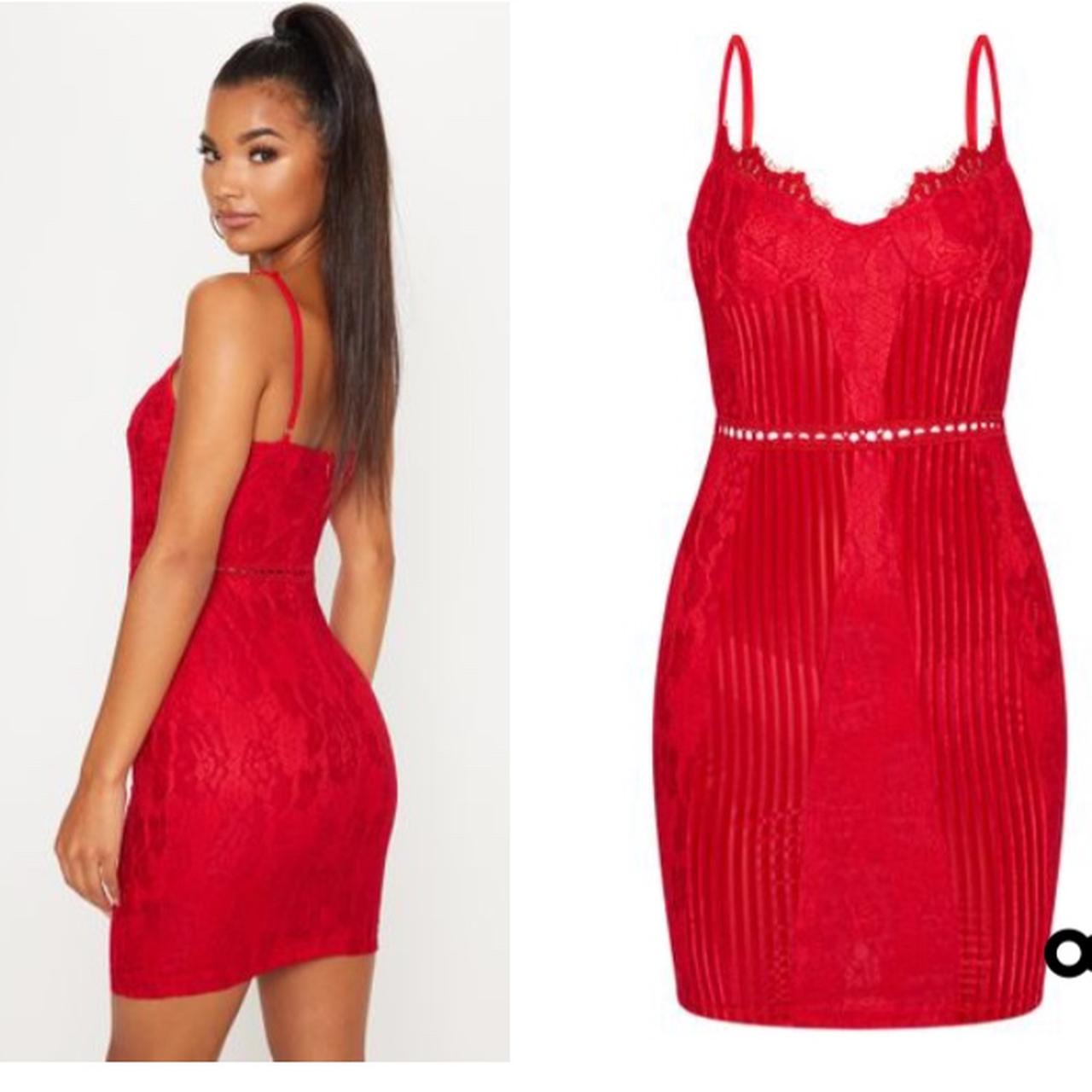 Red Lace Dress from Pretty Little Thing Brand New &... Depop