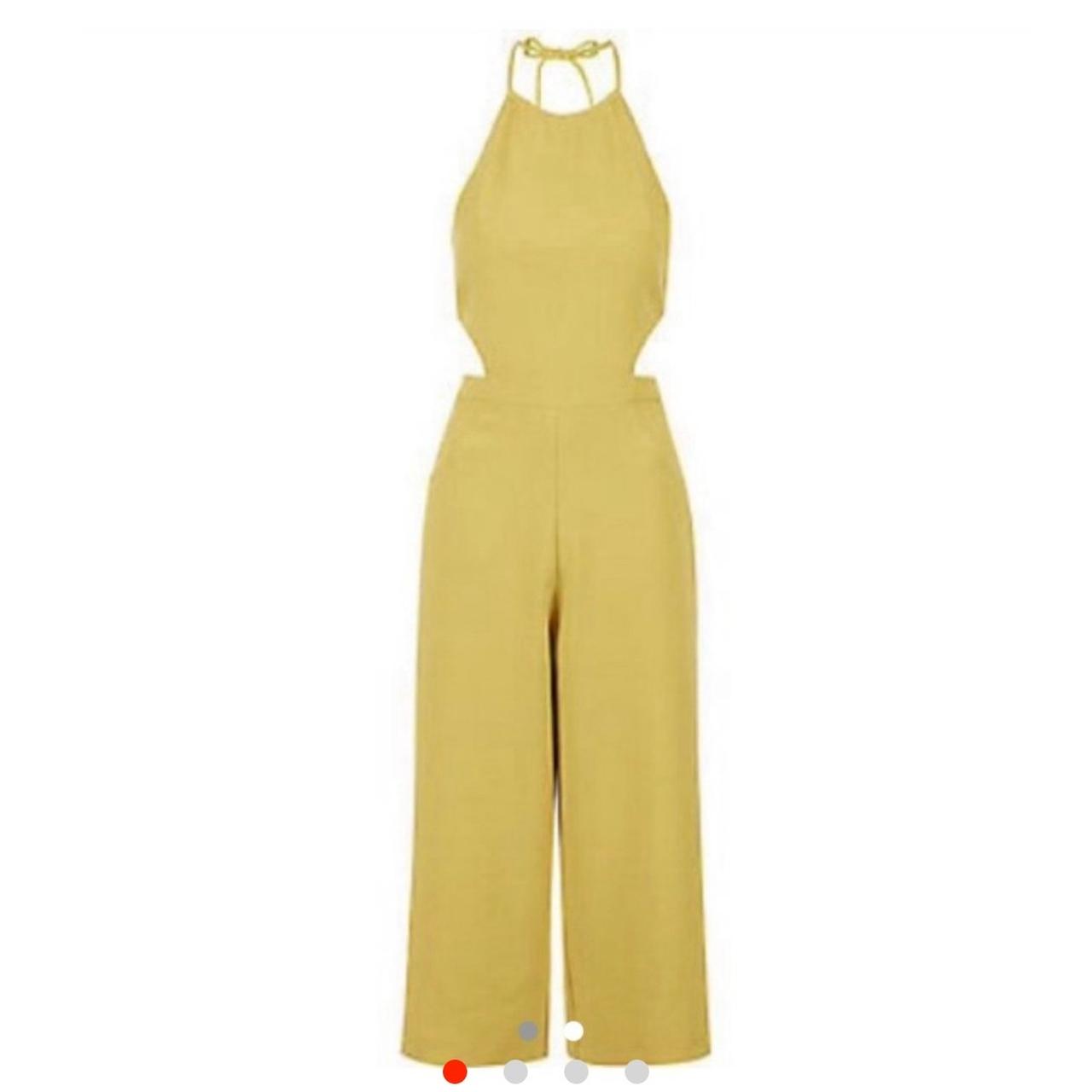 Yellow topshop jumpsuit, perfect for a night Depop