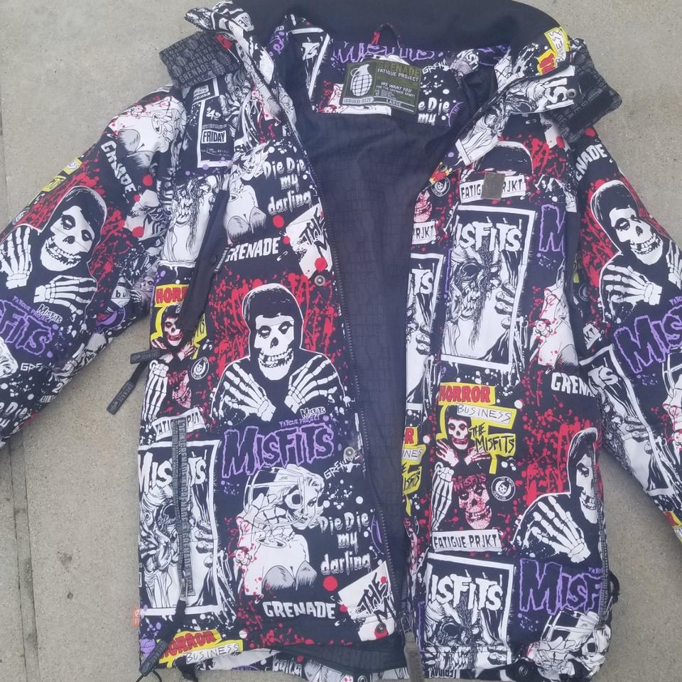 Bitchin' Misfits by Grenade snowboarding jacket with... - Depop