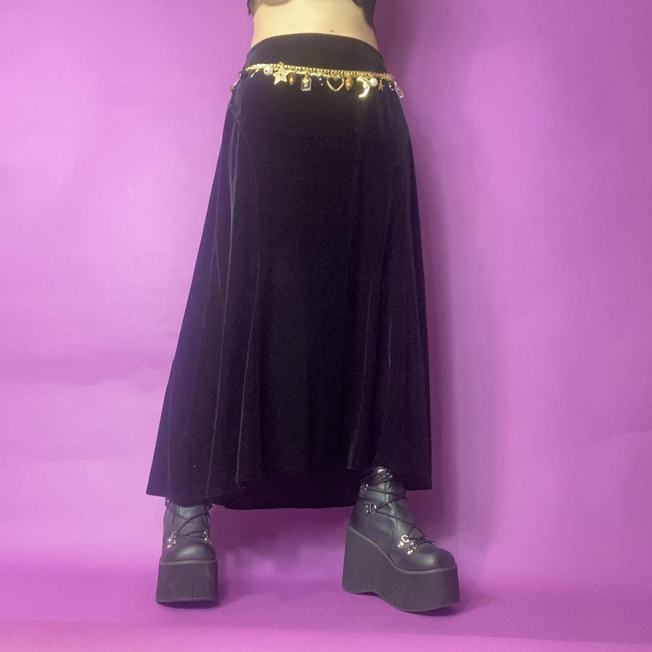 Y K Whimsigoth Black Velvet Maxi Skirt By J Jill In Depop