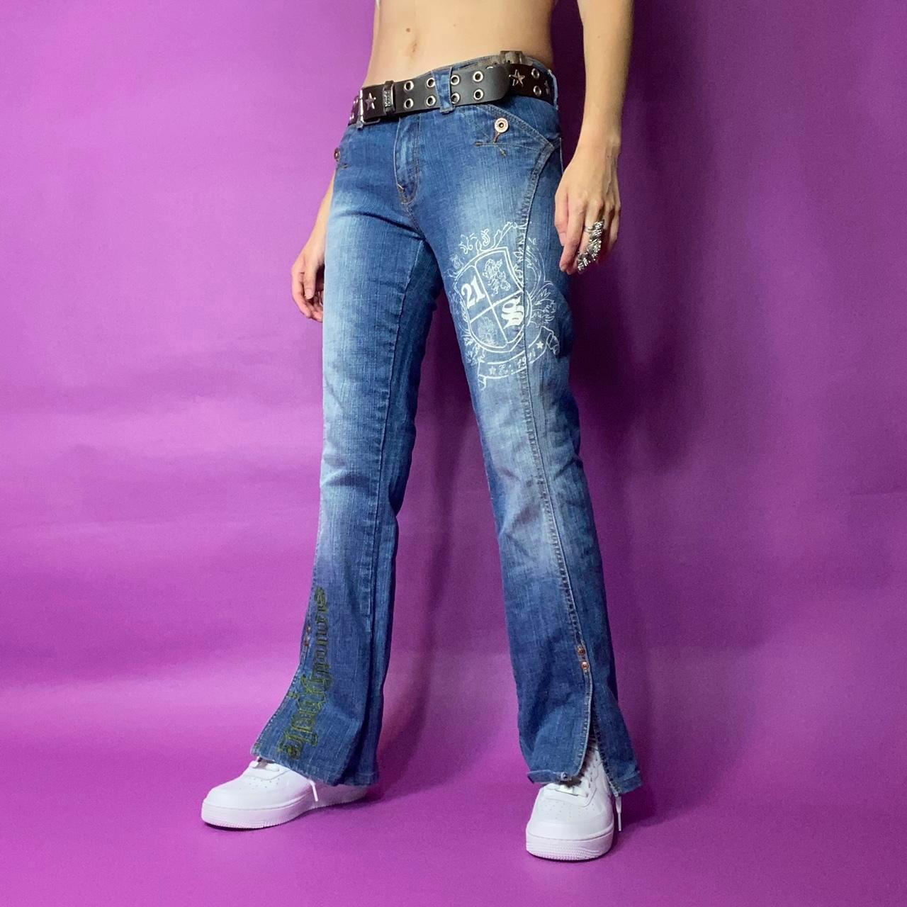 cyber y2k flare jeans by South Pole in the early... Depop