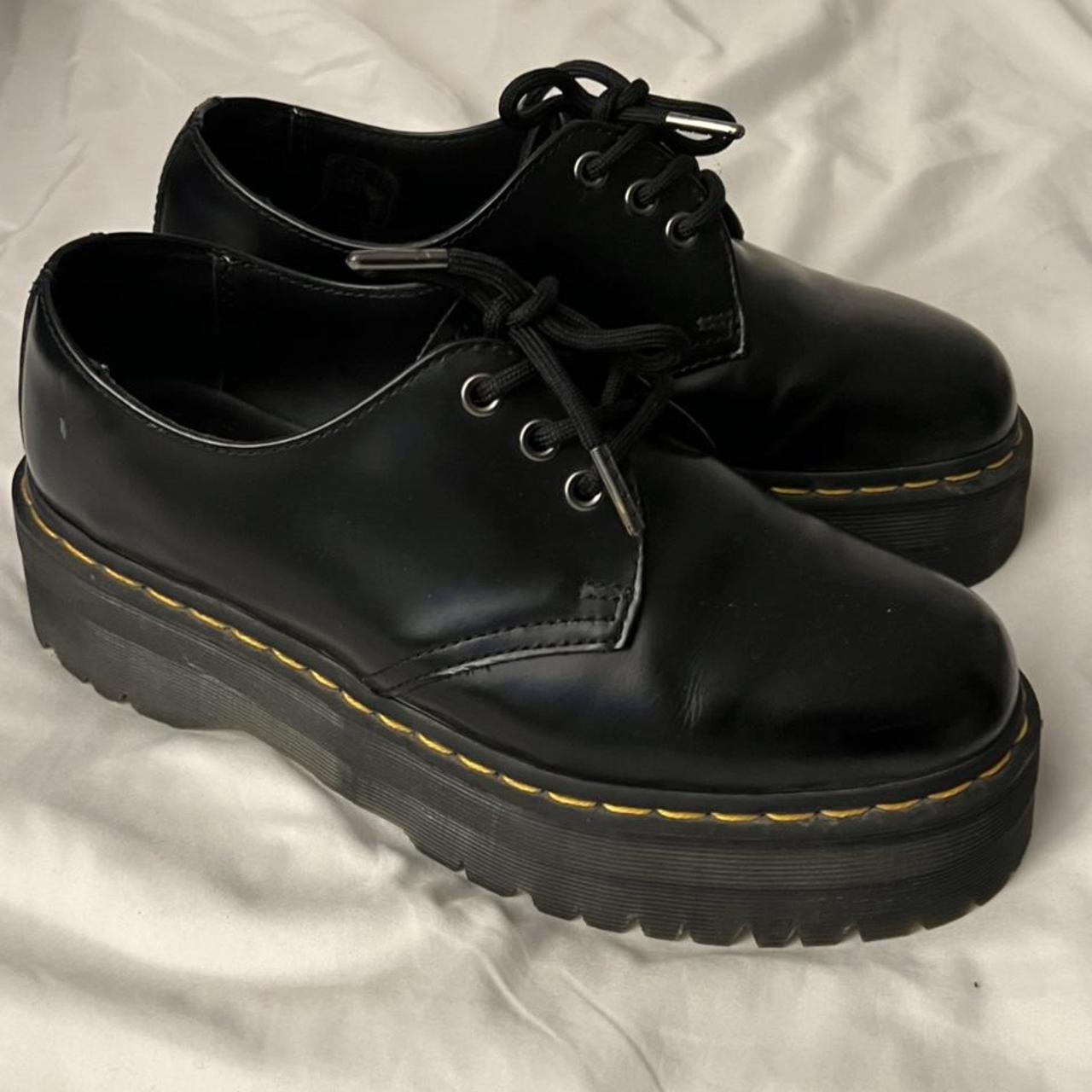 doc martens 1461 smooth leather platform shoes.... - Depop