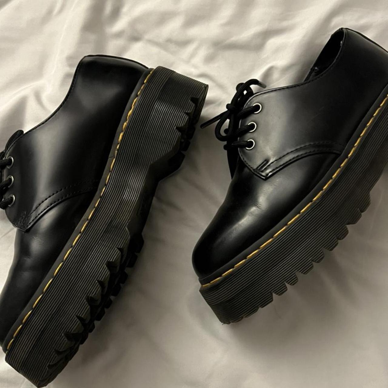 doc martens 1461 smooth leather platform shoes.... - Depop