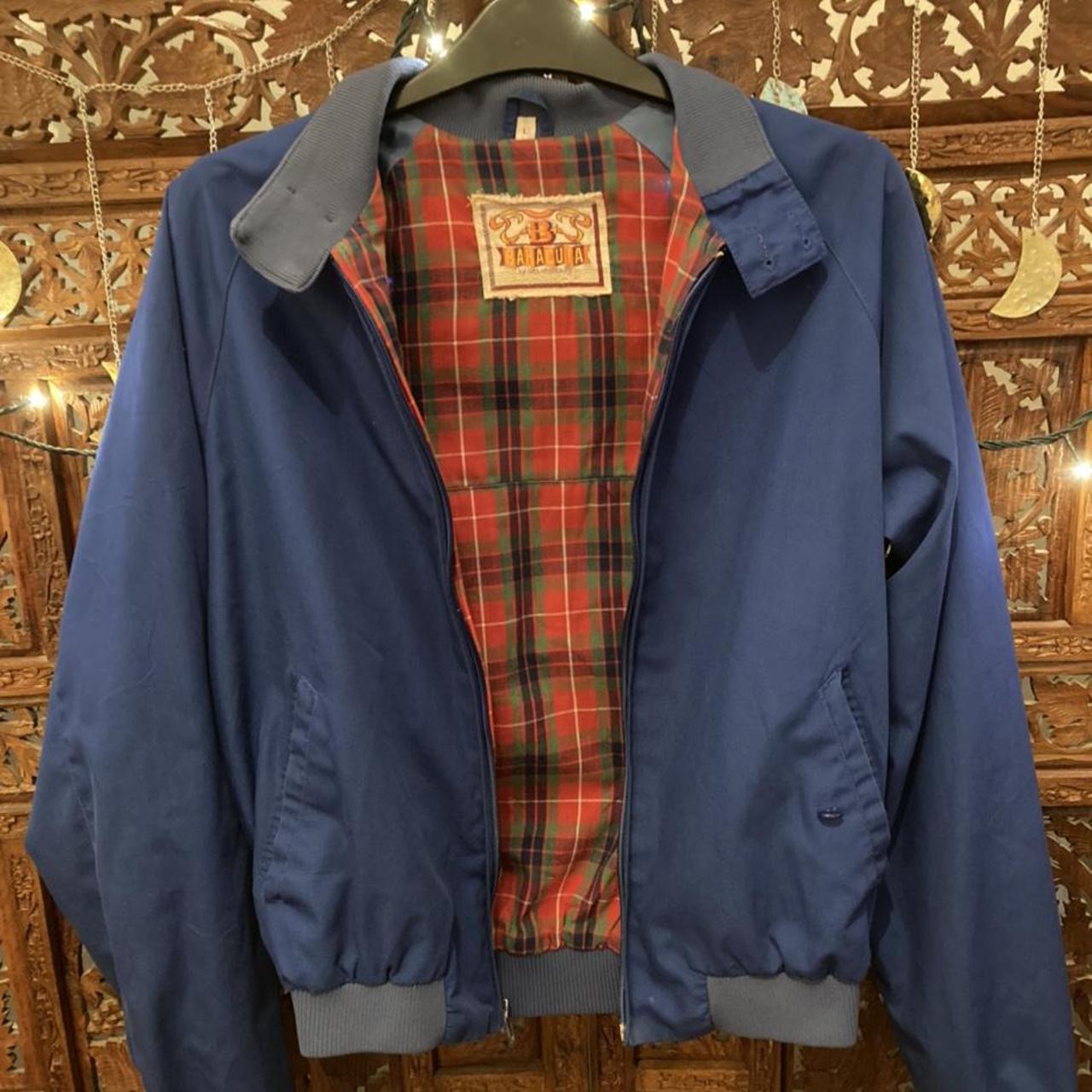 BARACUTA VINTAGE ROYAL BLUE HARRINGTON JACKET WITH... - Depop