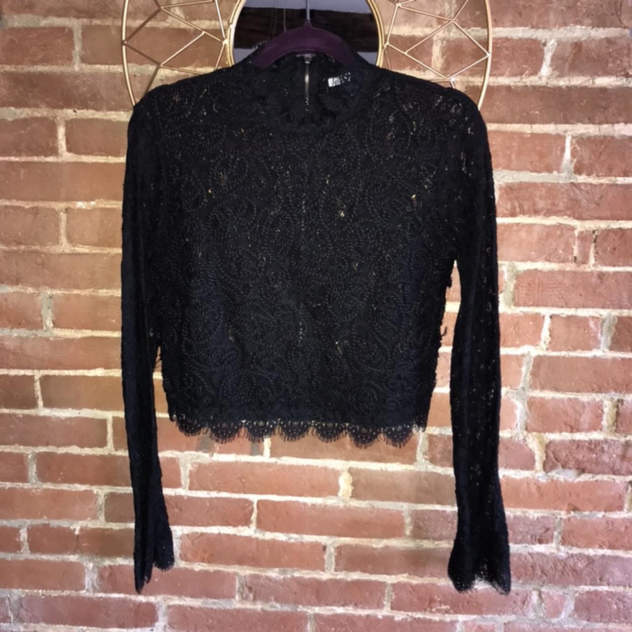 Zara black lace high neck crop top 🖤 - Depop