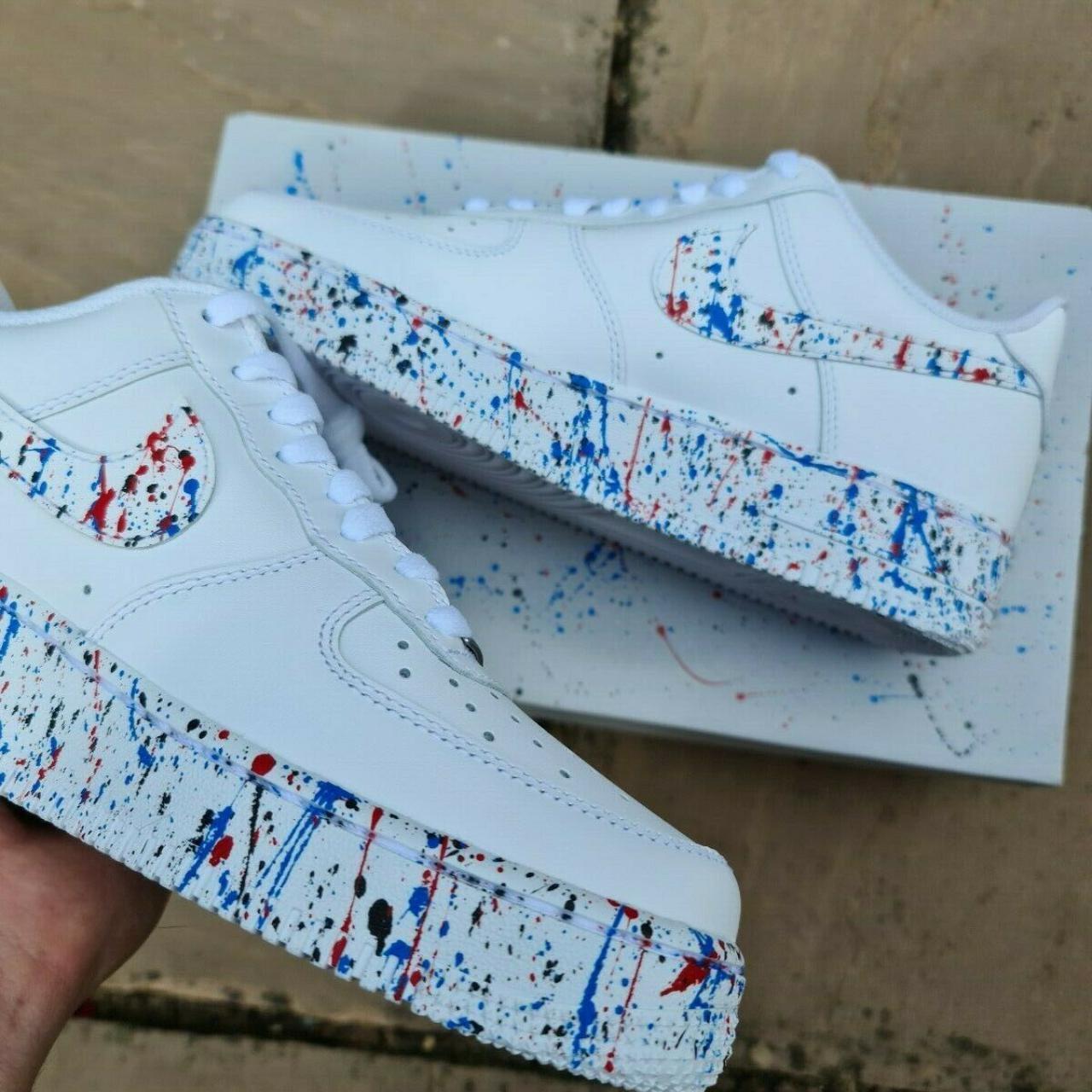 air force ones with paint splatter