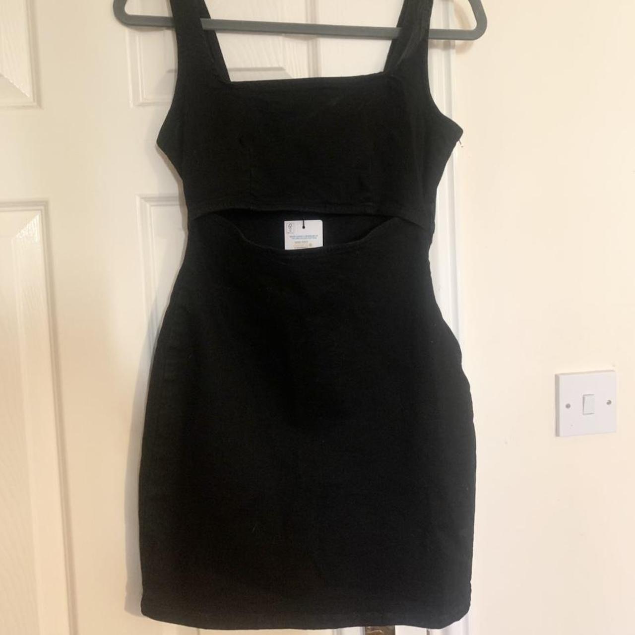 Black denim cut out dress. Primark size 8 Brand new... - Depop