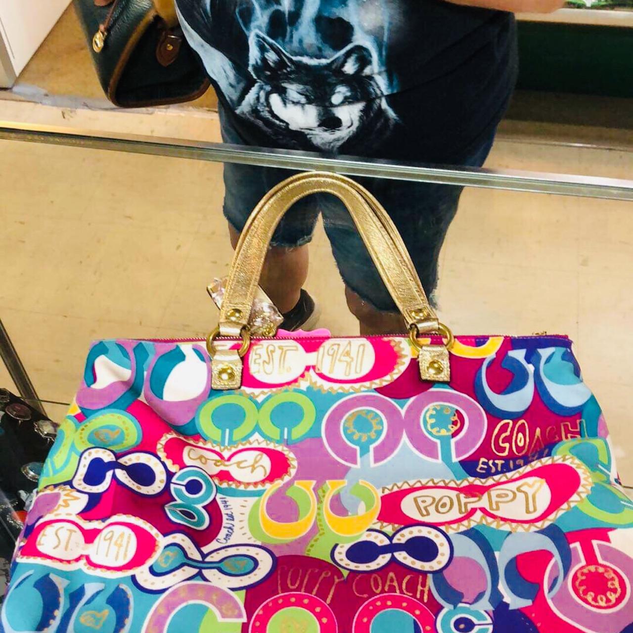Coach Poppy Logo Rainbow Tote Bag handbag purse designer | eBay