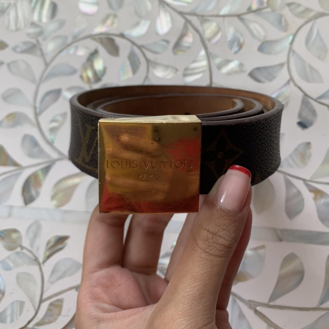 louis vuitton belt brown and gold