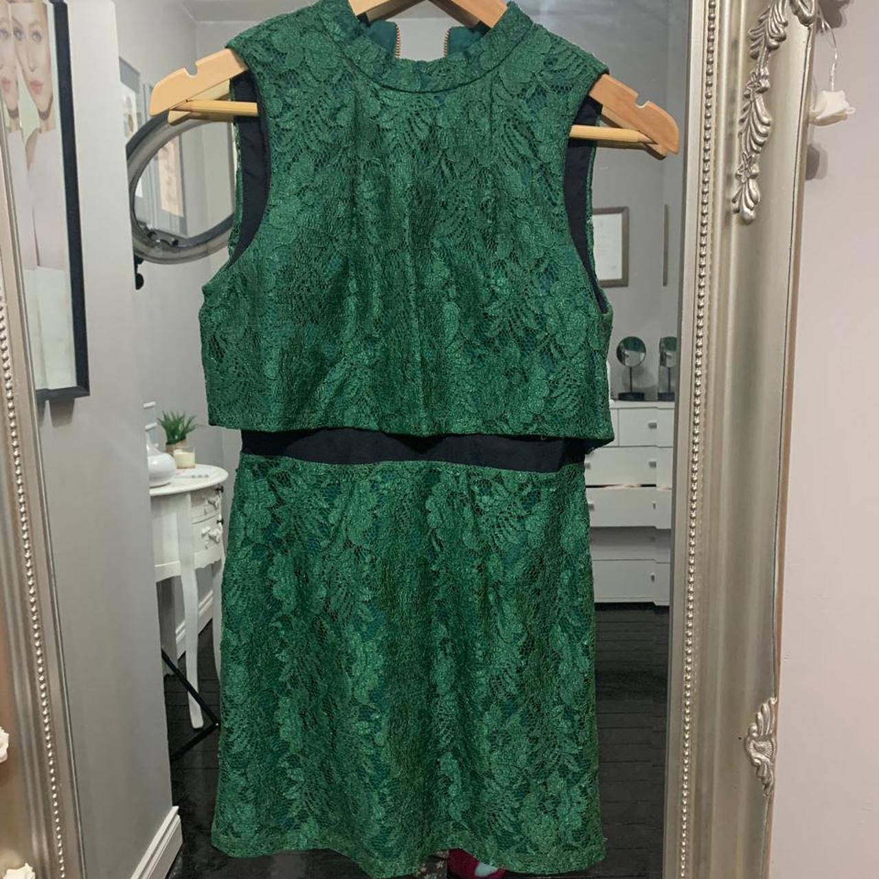 Topshop green store lace dress