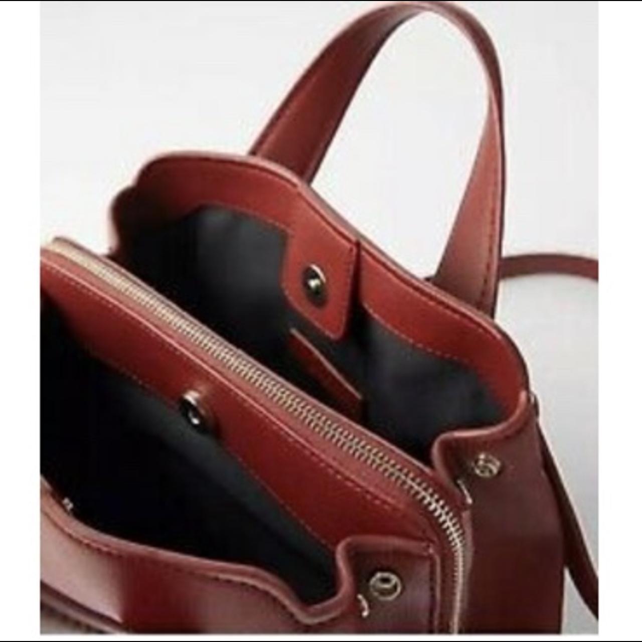 ZARA City Bag Purse Crossbody Wallet Maroon... Depop