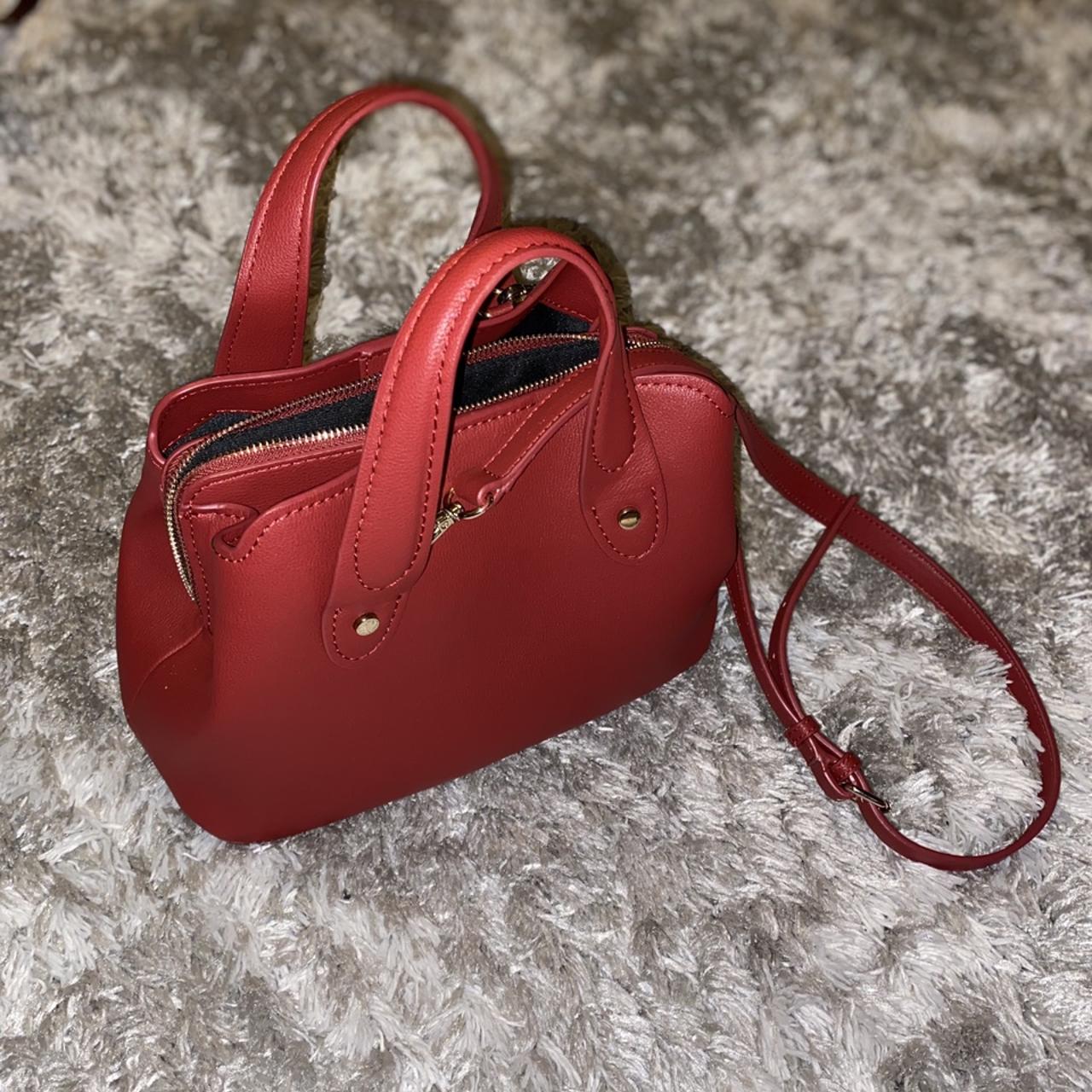 ZARA City Bag Purse Crossbody Wallet Maroon... Depop