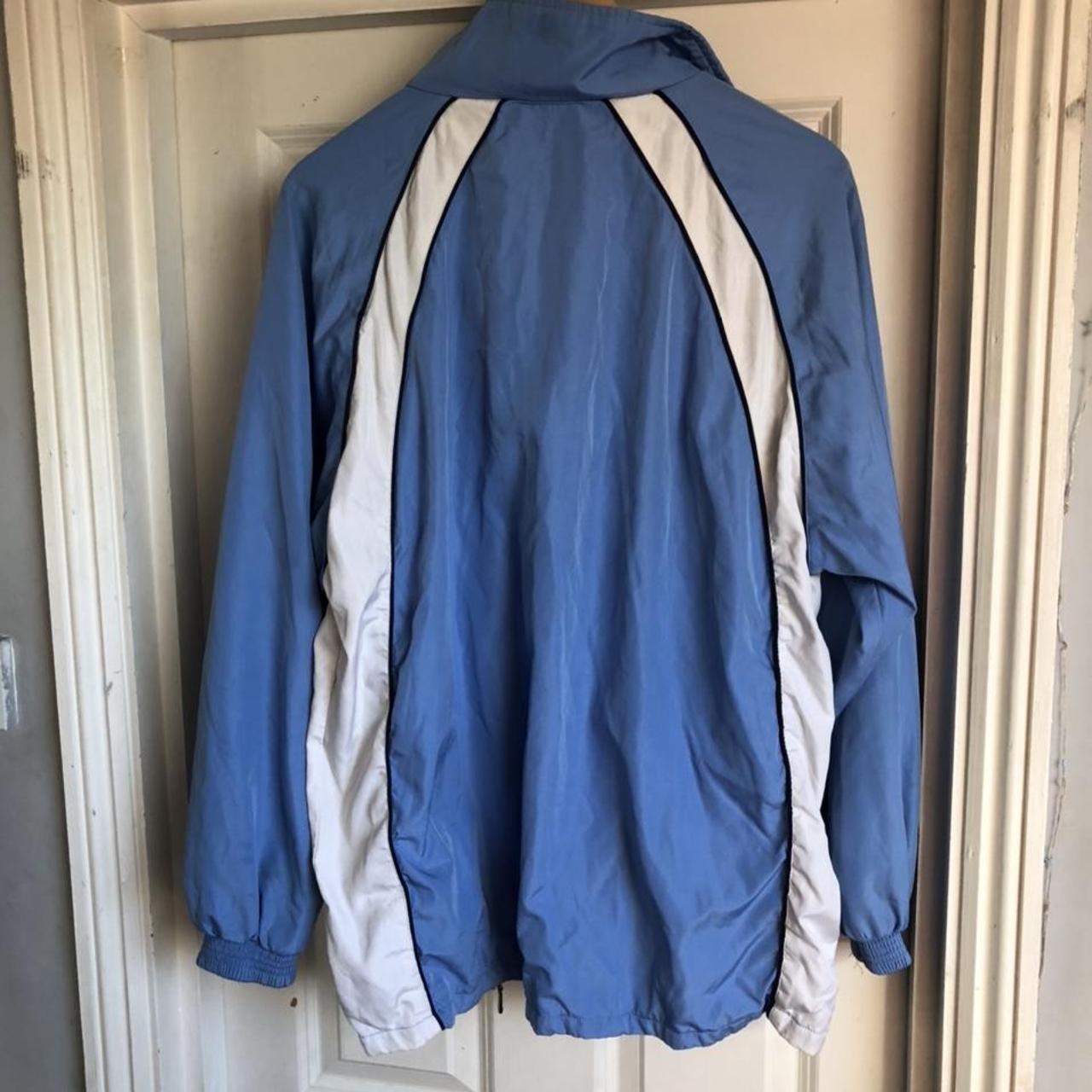 Lacoste track jacket Light blue and white Size:... - Depop