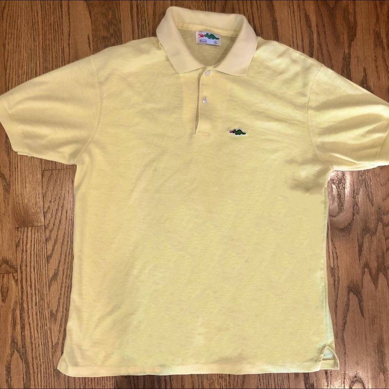 Vintage 70s SEARS Fire breathing Dragon Polo Size L... - Depop