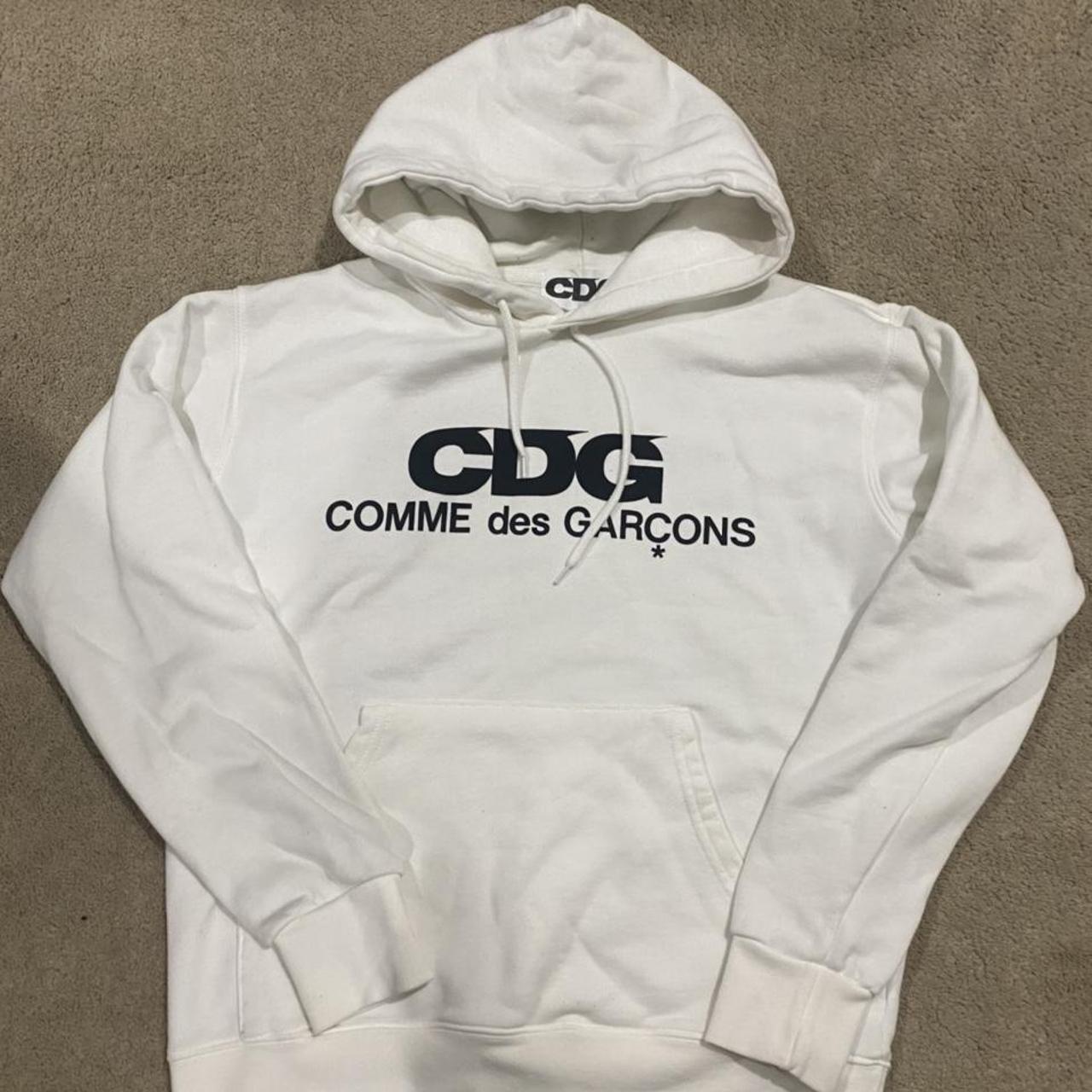 Cdg hot sale white hoodie