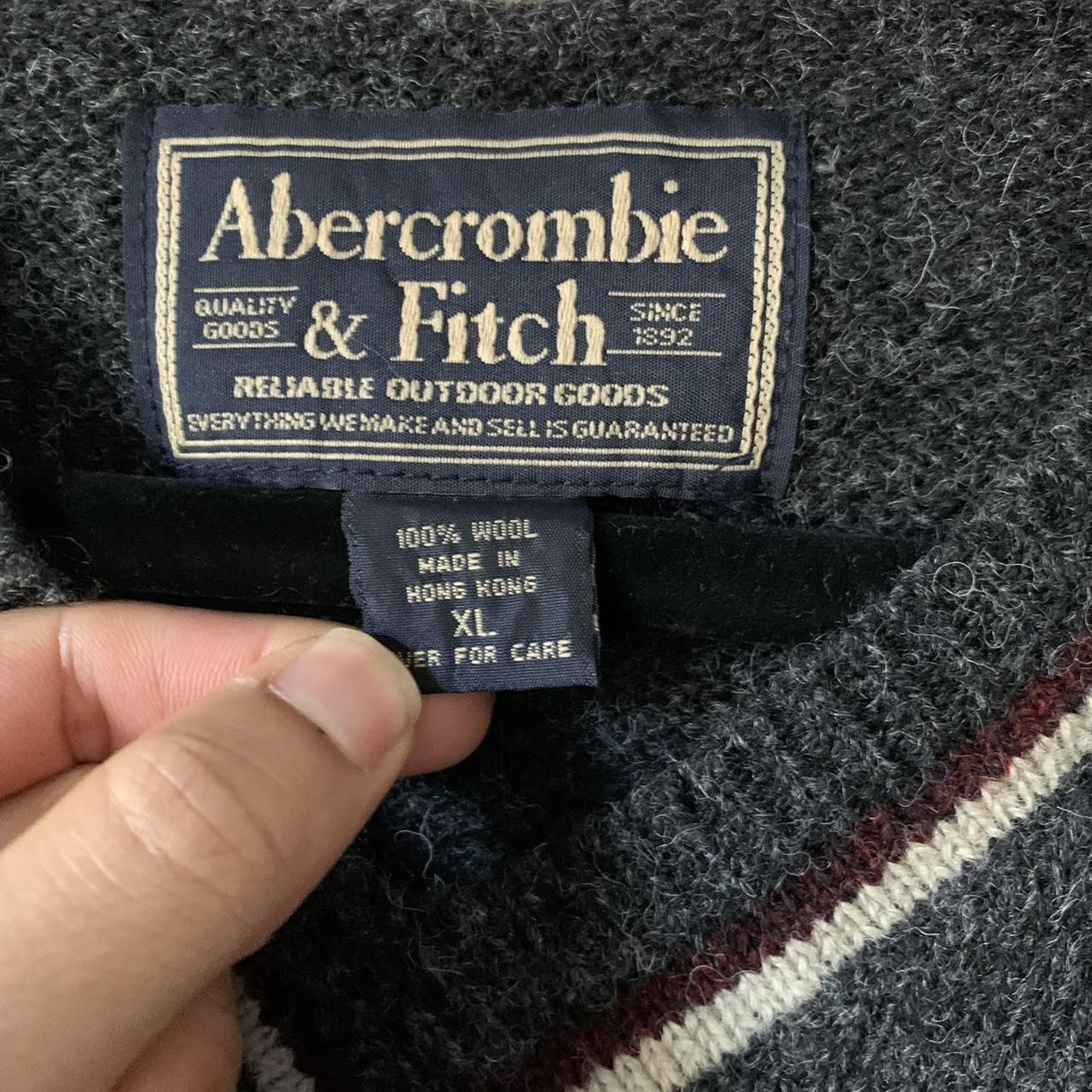 Vintage 90s dark gray Abercrombie and Fitch wool... - Depop