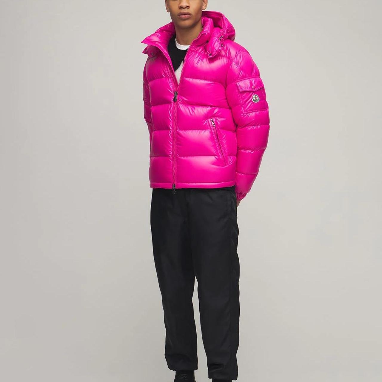 Men’s Pink Moncler Maya Puffer Coat Absolute mint... Depop