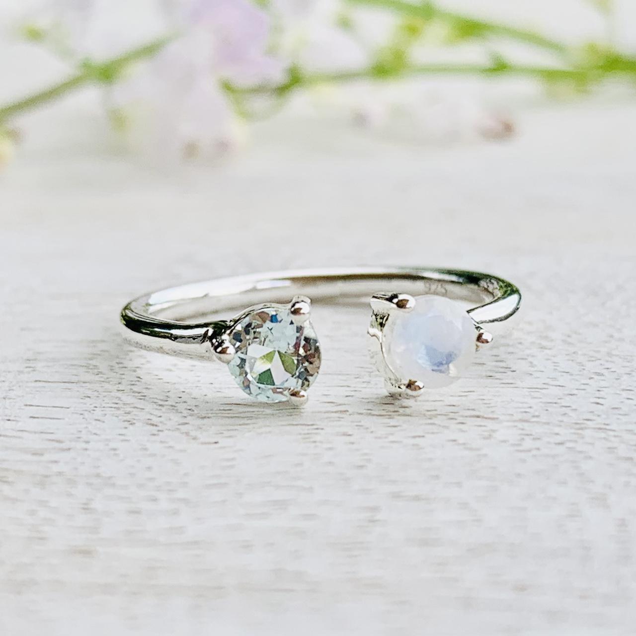 Product Image 1 - Moonstone Aquamarine Ring

Material: Sterling Silver,