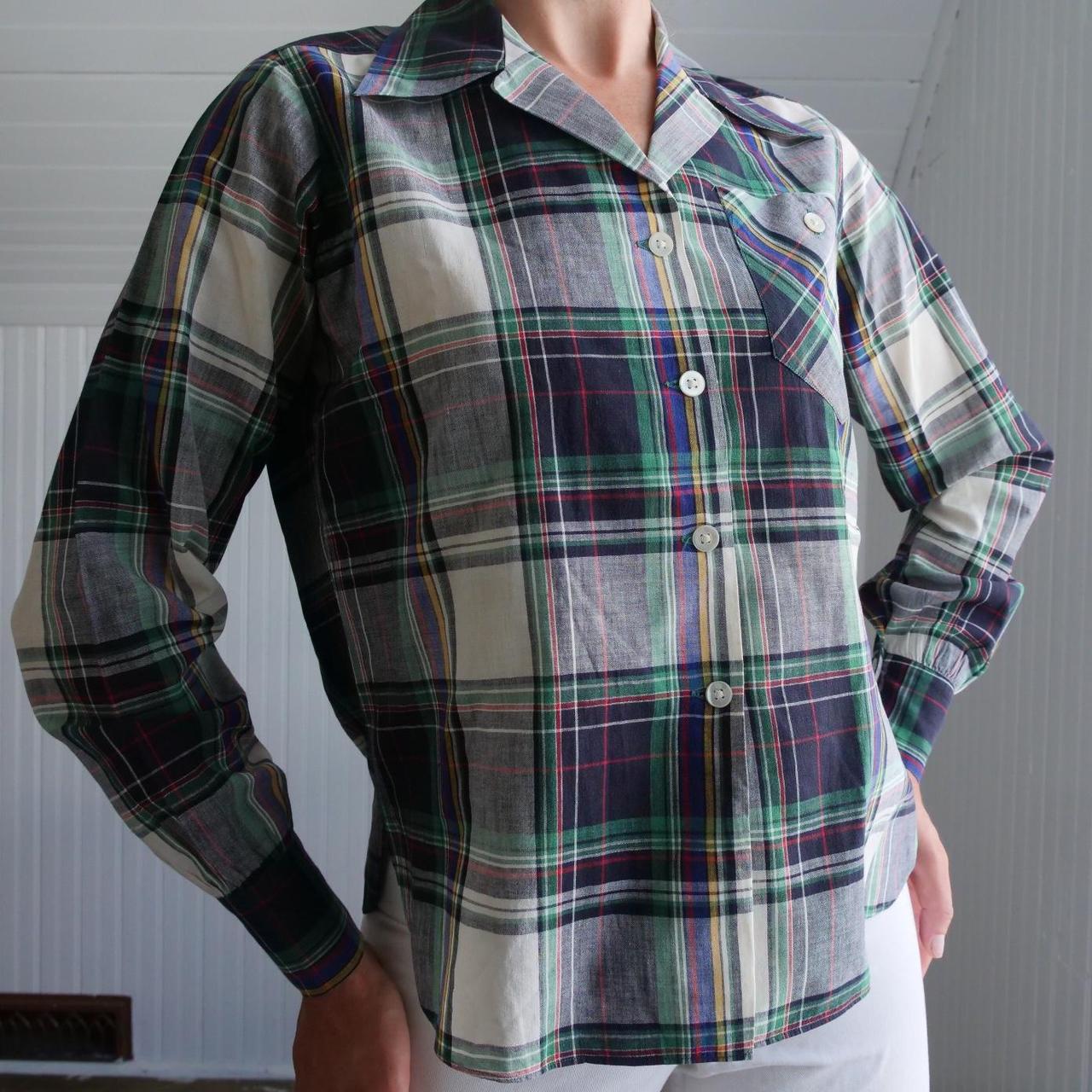 Product Image 1 - 60s/70s spruce tone plaid button