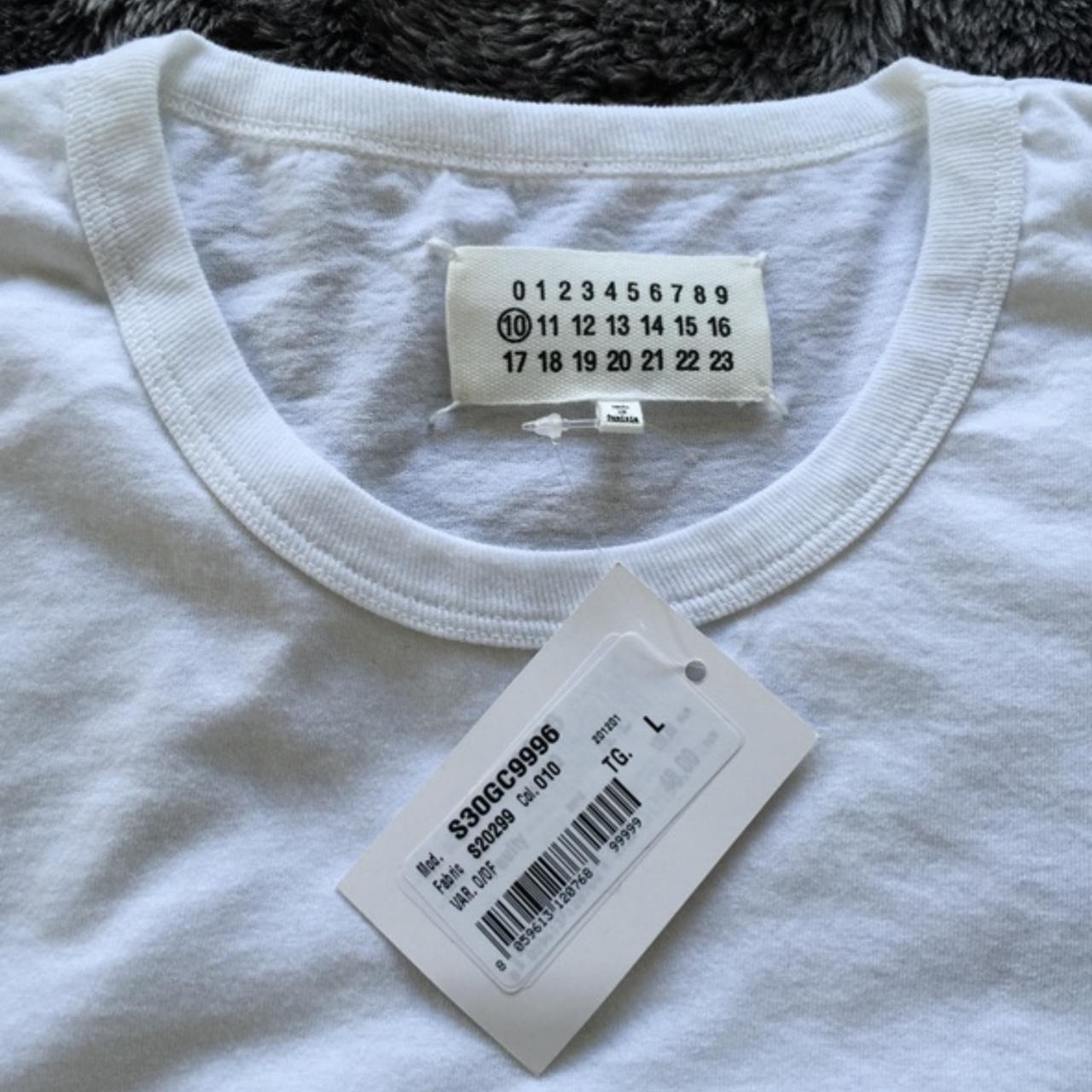 Maison Martin Margiela White Tee Back Print Size... - Depop