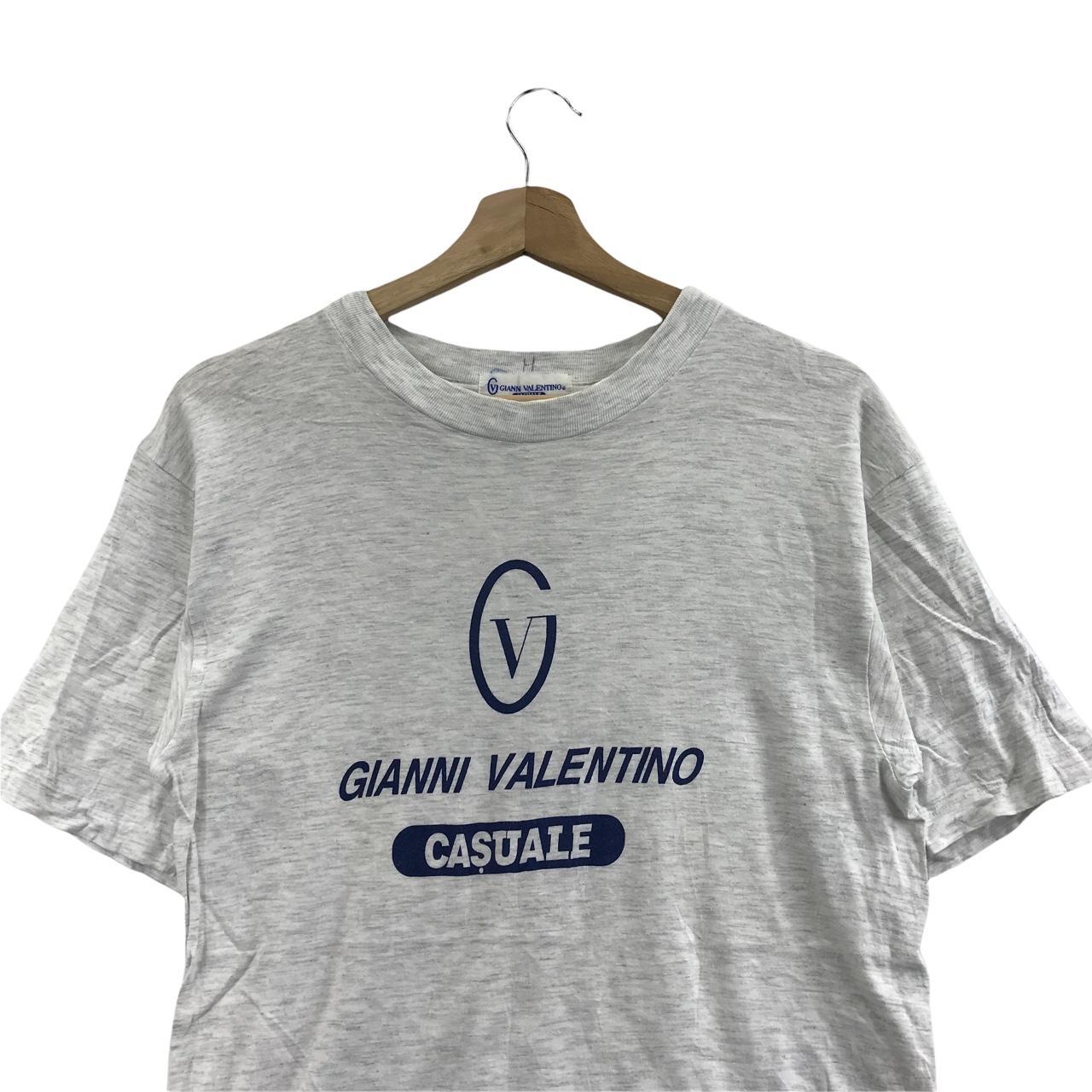 Vtg 90' GIANNI VALENTINO ITALY Big Logo Tee Shirt... - Depop