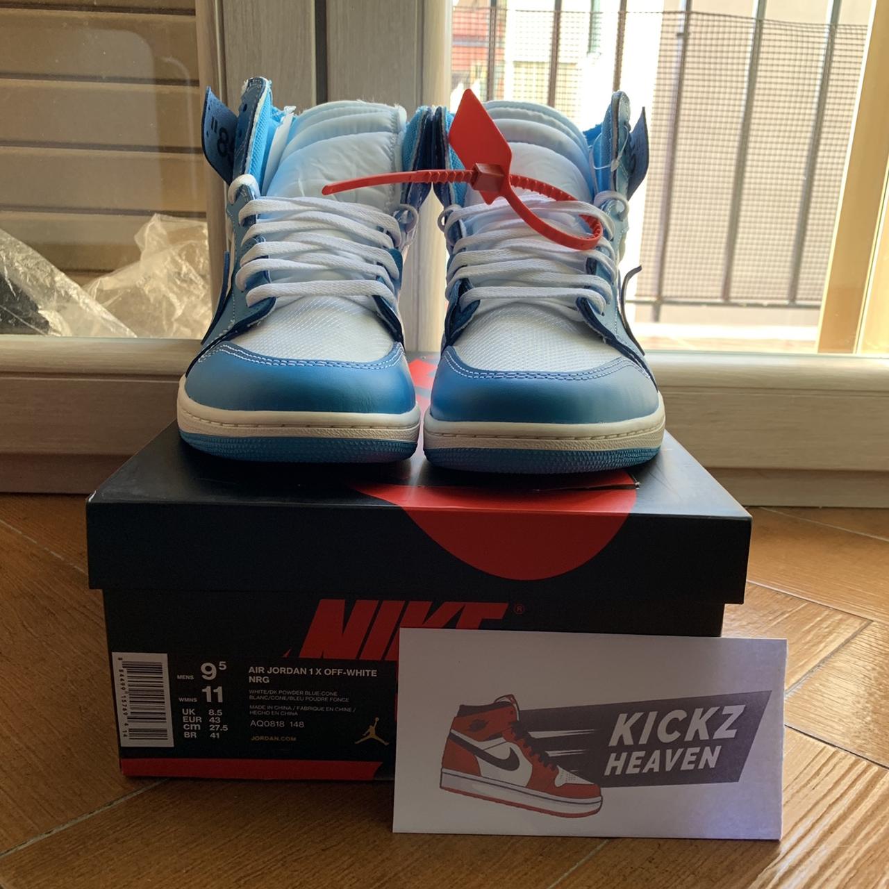 Air Jordan 1 x OFFWHITE - UNC Size: 9.5 US / 43... - Depop