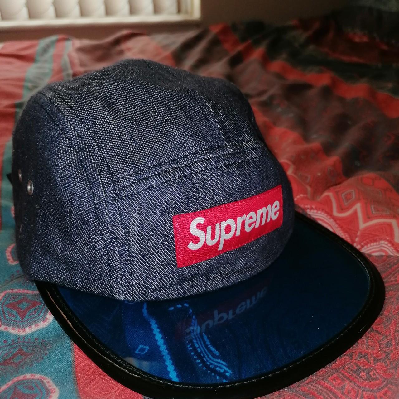 Supreme Denim Camp Cap Washed Blue