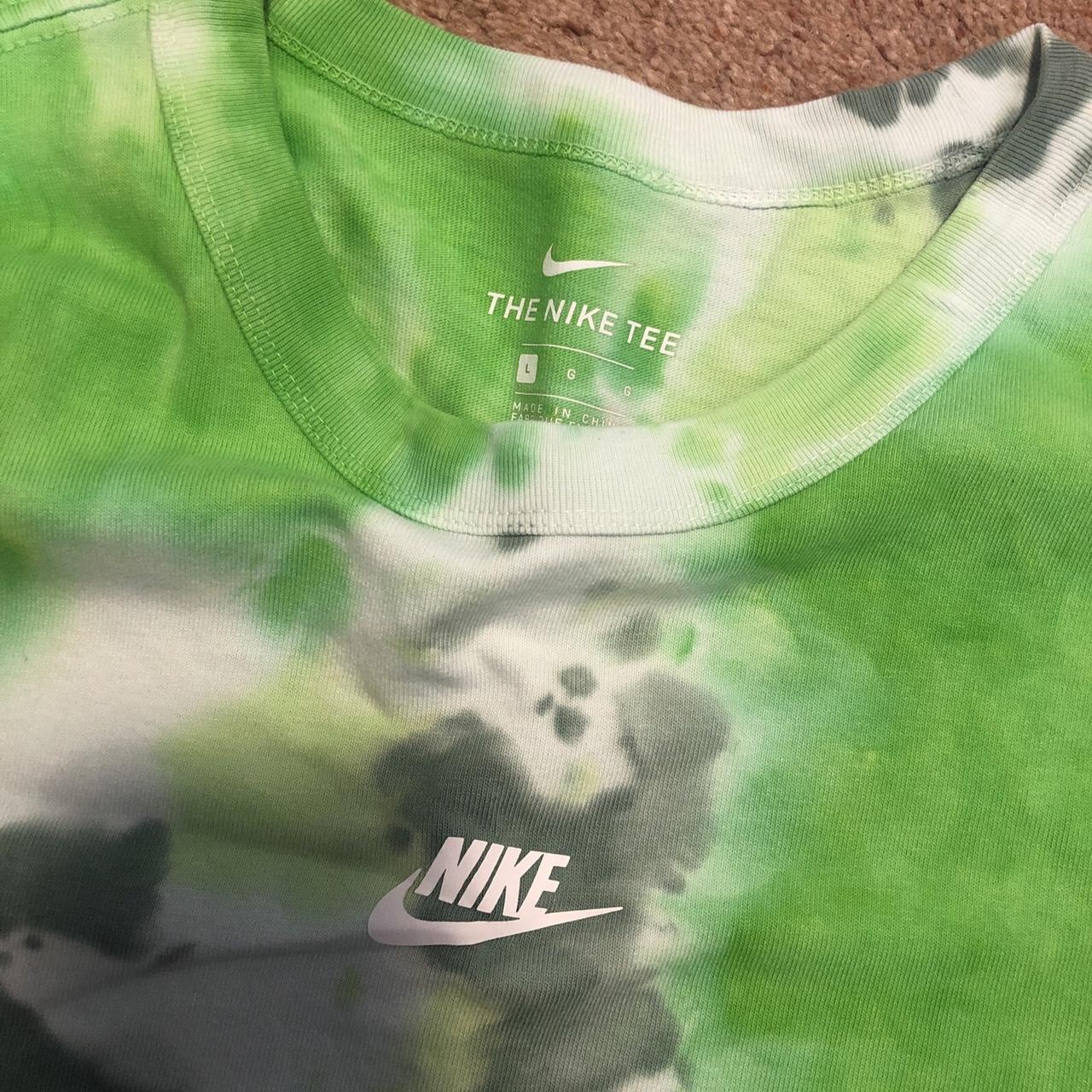 Green tie dye t shirt mens large oversized Fab... - Depop