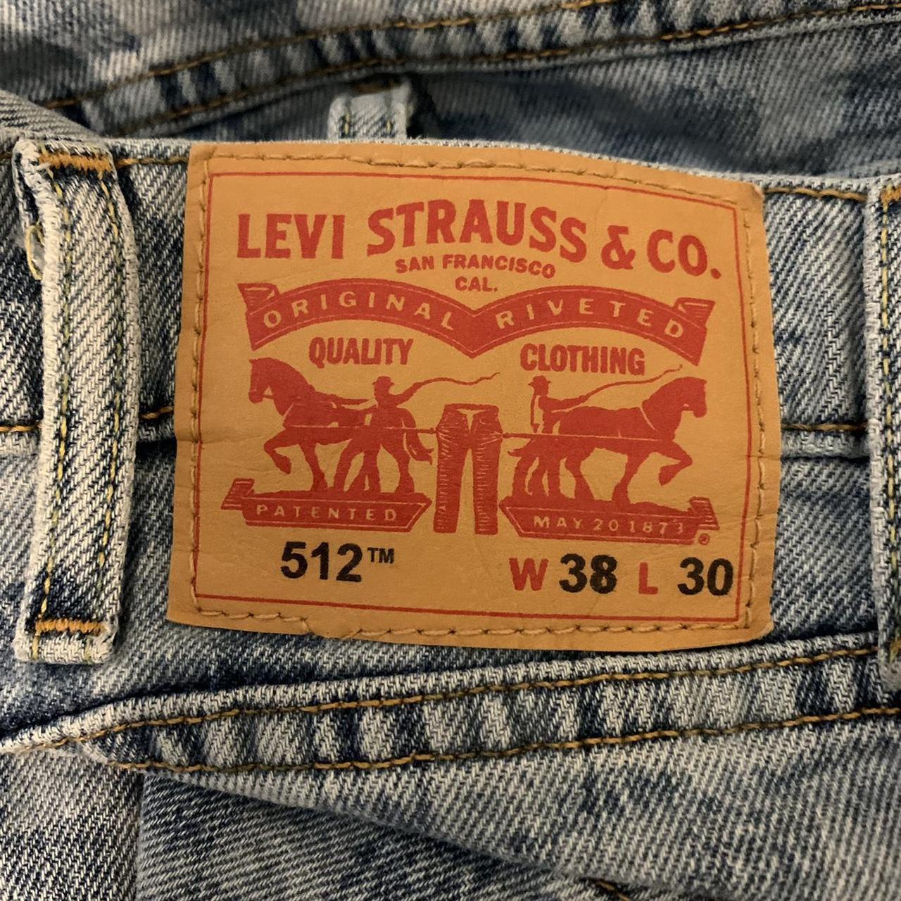 Levi 512 checkered custom denim jeans. Size 38x30... - Depop