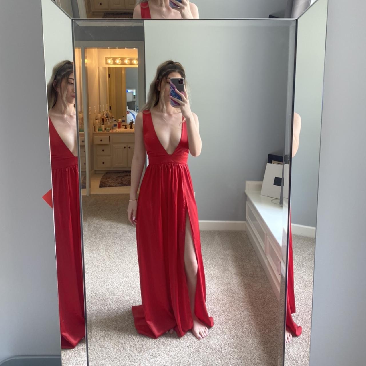 white fox boutique red maxi dress! this is a - Depop